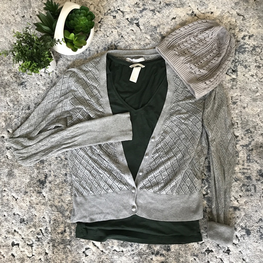 Grey Button Up Cardigan